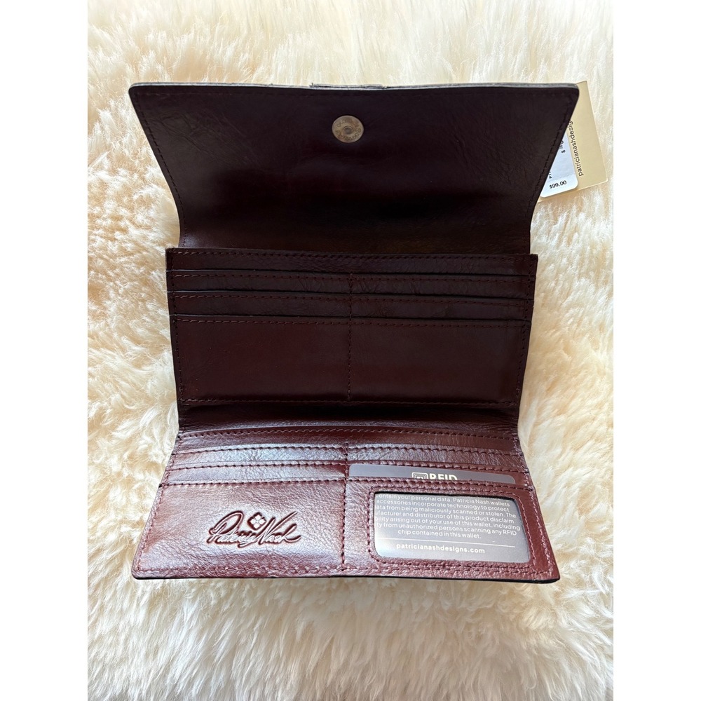 Patricia Nash Bosa Wallet Tuscan Field Floral Leather RFID Tri-fold P1787707 NEW - Picture 3 of 5